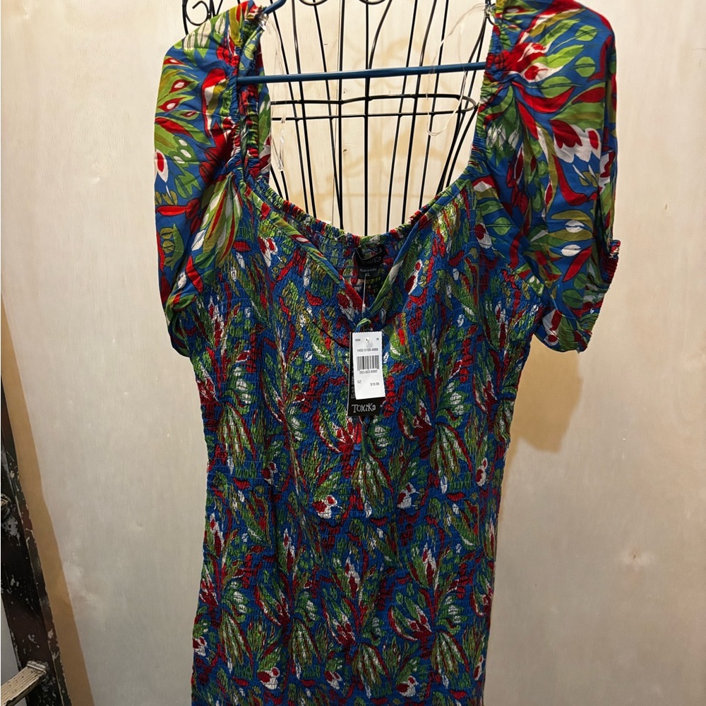 Floral Mini Dress with Puff Sleeves